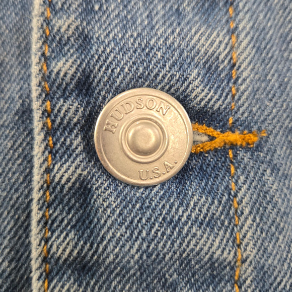 Hudson Medium Wash Slim Fit Trucker Denim Jean Jacket with Pockets Size S/M - Picture 8 of 11